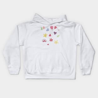 Watercolor cute flowers happy positivie stickers set Kids Hoodie